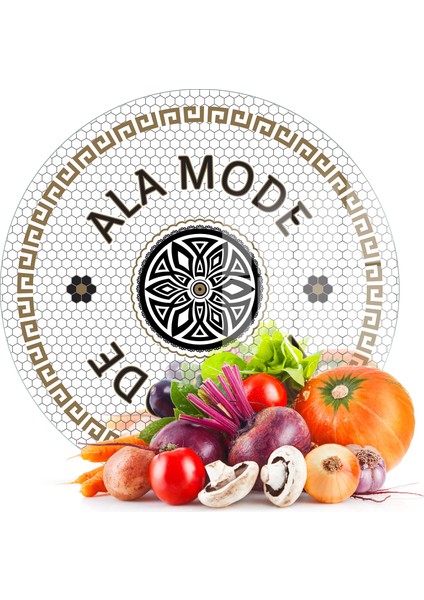 Cam Kesme Tahtası ve Sunumluk Amore Yuvarlak Ala Mode 30X30 cm