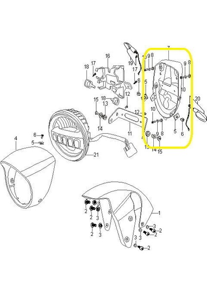 GV650 Ön Far Arka Plastiği fiyatları