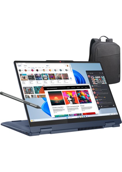 Ideapad 5 14IRH9 Intel Core I5 13420H 8gb 512GB SSD 14" Wuxga (Dokunmatik Ekran) Windows 11 Home Taşınabilir Bilgisayar + Lenovo Siyah Sırt Çanta/kalem