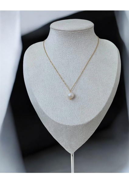 Sertifikalı Gerçek 10 mm Büyük Inci Kolye Küpe Set Çelik Zincir fiyatları