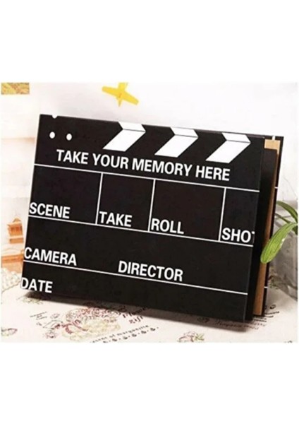 Dekoratif Film Klaketi | Sinema Konsept Fotoğraf Çerçevesi ve Anı Defteri – Take Your Memory Here Tasarım