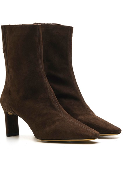 Vony Kahve Süet Kadın Topuklu Bot modelleri