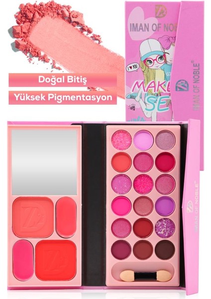 Cüzdan Şekilli 2 Katlı Far ve Allık Paleti