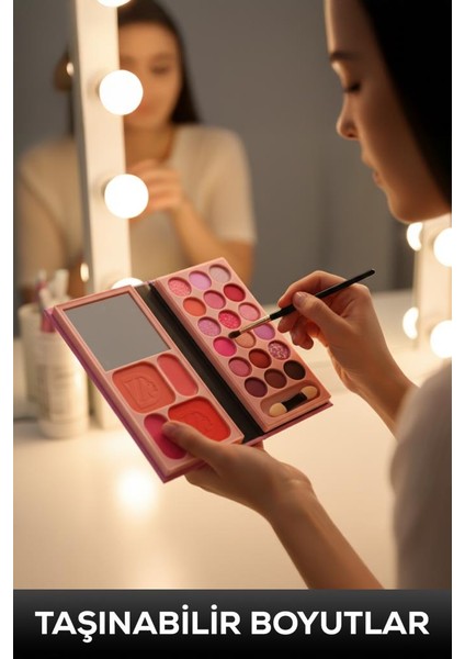 Cüzdan Şekilli 2 Katlı Far ve Allık Paleti modelleri