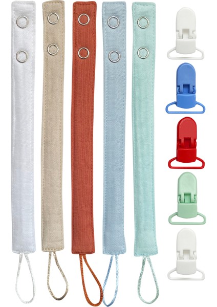 5'li Yıkanabilir Renkli Emzik Askısı Emzik Zinciri Pamuk (5 Askı 5 Klips) fiyatları