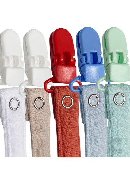 5'li Yıkanabilir Renkli Emzik Askısı Emzik Zinciri Pamuk (5 Askı 5 Klips) fırsatları