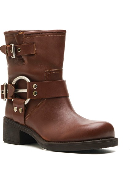 Hassy Kahve Hakiki Deri Kadın Topuklu Bot fiyatları
