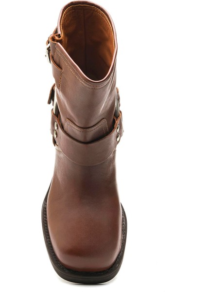 Hassy Kahve Hakiki Deri Kadın Topuklu Bot fırsatları