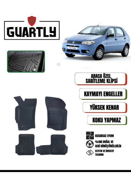 Fiat Palio 1998-2011 Arası Uyumlu Araca Özel Premium 4d Havuzlu Oto Paspas Takımı