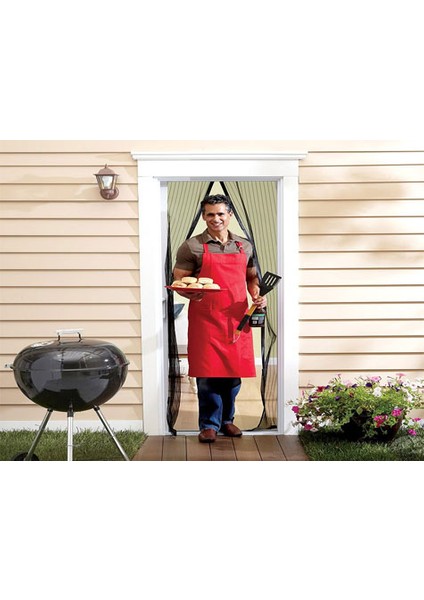 Siyah Mıknatıslı Kapı Sinekliği Tülü ( 90 x 210 Cm) modelleri