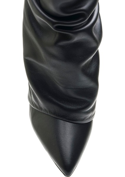 Vansy Siyah Hakiki Deri Kadın Topuklu Çizme fırsatları