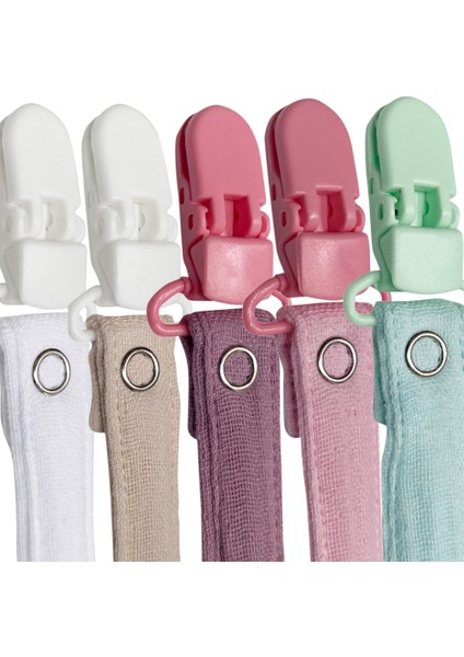 5'li Yıkanabilir Renkli Emzik Askısı Emzik Zinciri Pamuk (5 Askı 5 Klips) fırsatları