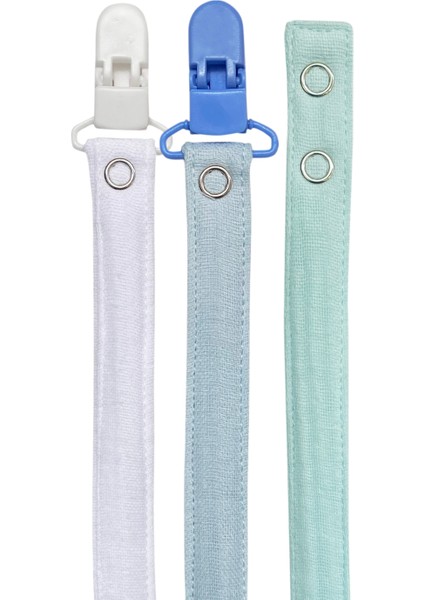 3'lü Pamuk Müslin Bebek Emzik Askısı 2 Plastik Klips Kolay Açılır Emzik Tutacağı /emzik Zinciri modelleri