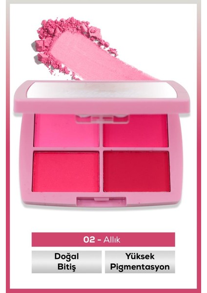 Lucky Model Doğal Bitişli 4’lü Allık Paleti No:2