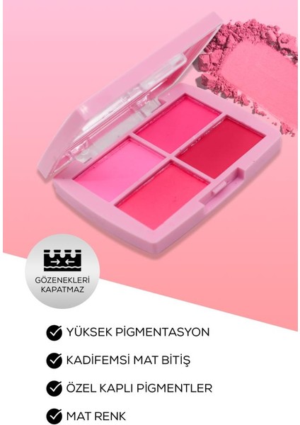 Lucky Model Doğal Bitişli 4’lü Allık Paleti No:2 fiyatları