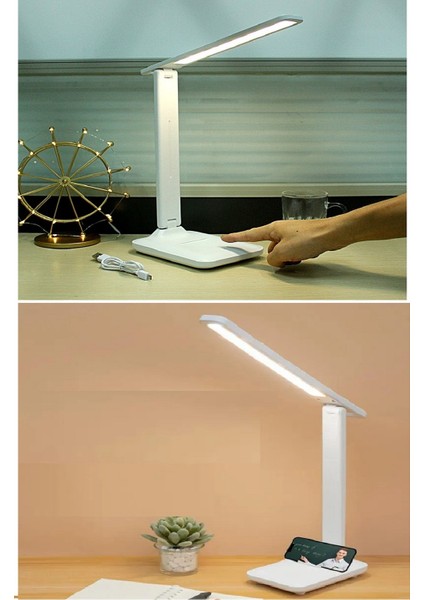 Şarjlı USB Katlanır Masa Lambası – Telefon Tutuculu 3 Modlu Dokunmatik LED Gece Kitap Lambası fırsatları