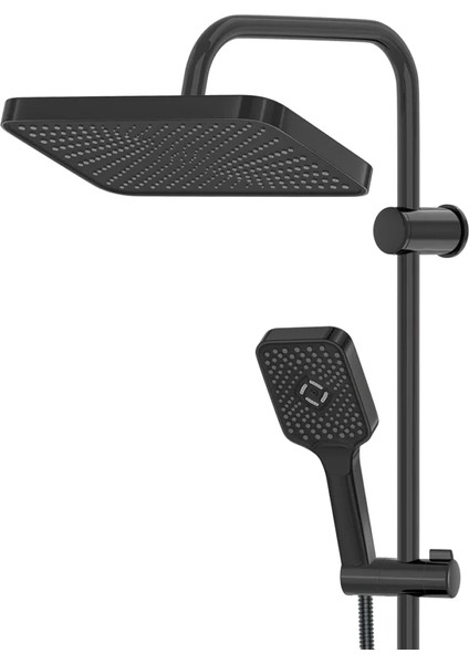 | Valtemo Mat Siyah Yağmurlama Tepe Duş Seti - Büyük Boy, Kolay Kireç Temizleme modelleri