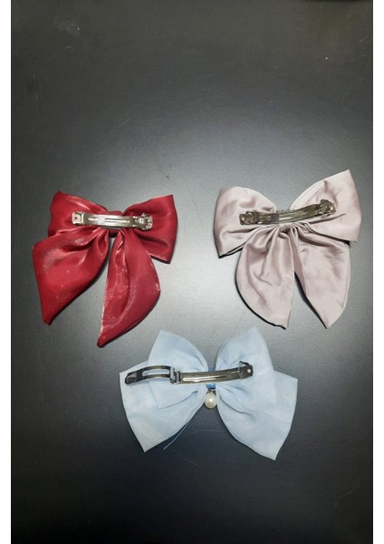 1 Adet Renkli Şık Kurdele Fiyonk Toka - Otomatik Kumaş Saç Tokası fırsatları