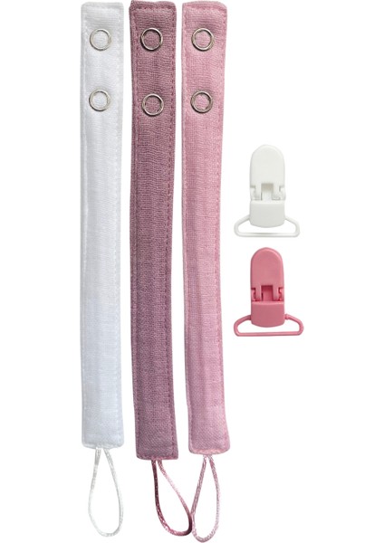 3'lü Pamuk Müslin Bebek Emzik Askısı 2 Plastik Klips Kolay Açılır Emzik Tutacağı /emzik Zinciri fiyatları