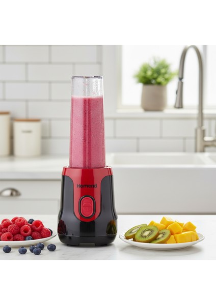 Mixfresh 7026H Kişisel Smoothie Blender Siyah Kırmızı