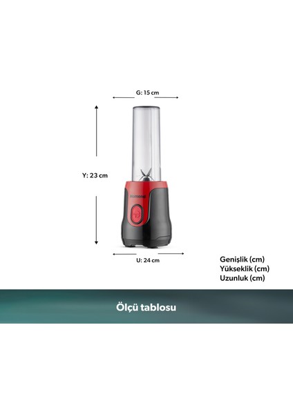 Mixfresh 7026H Kişisel Smoothie Blender Siyah Kırmızı fiyatları