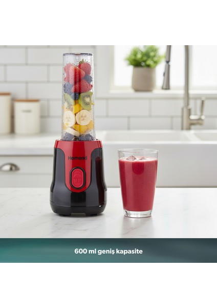 Mixfresh 7026H Kişisel Smoothie Blender Siyah Kırmızı