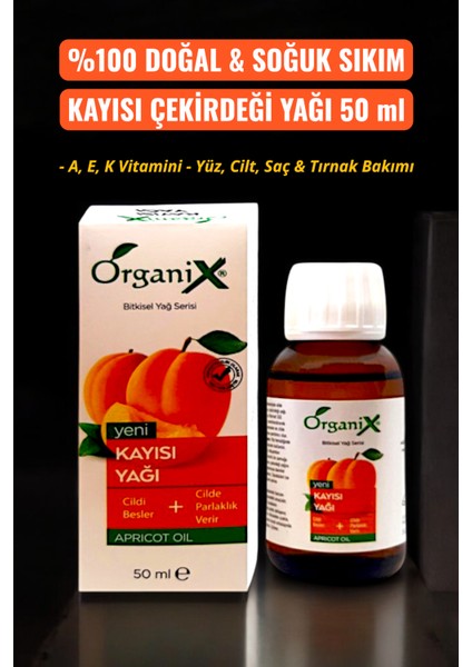 %100 Saf Soğuk Sıkım Kayısı Çekirdeği Yağı 50ML