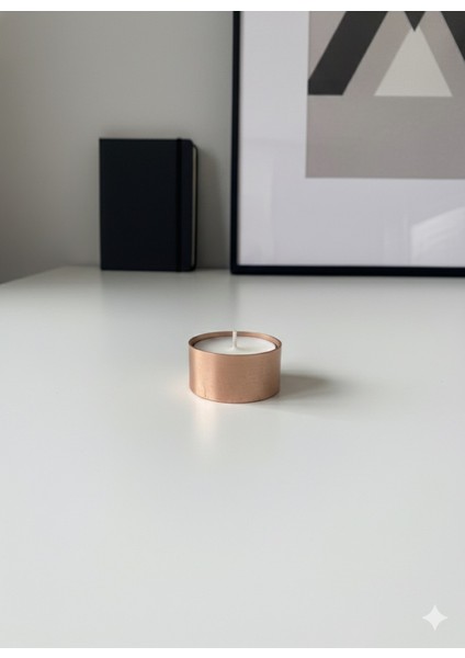 ✨ Şık ve Dayanıklı Bakır Renk Kaplama Çelik Tealight Mumluk ✨