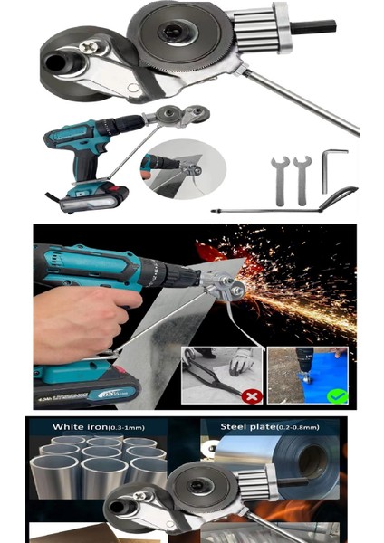 Matkap Ucuna Takılan Metal Plaka Sac Kesme Aparatı Demir Çelik Bakır Alüminyum Kesme fırsatları