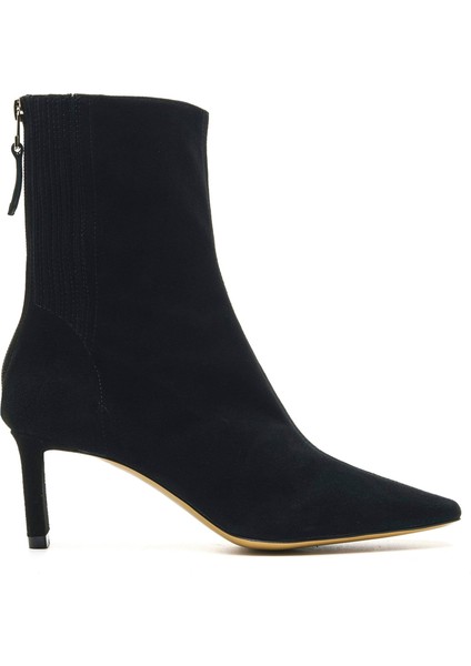 Vony Siyah Süet Kadın Topuklu Bot
