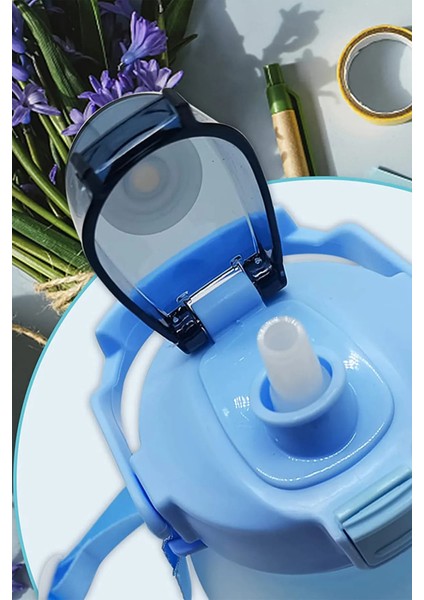 Mor Lüks Matara Suluk - Sızdırmaz Koku Yapmaz Kulplu Pipetli Sporcu Motivasyonel Suluk Matara fırsatları