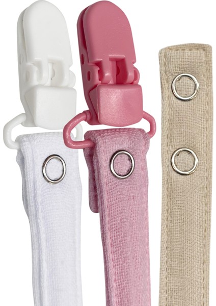 3'lü Pamuk Müslin Bebek Emzik Askısı 2 Plastik Klips Kolay Açılır Emzik Tutacağı /emzik Zinciri fırsatları