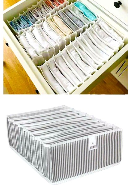 Akordiyon Çekmece Düzenleyici Organizer 8 Gözlü L Beden Çorap Çamaşır Havlu Düzenleyici indirimleri