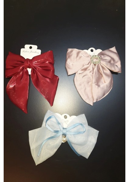 1 Adet Renkli Şık Kurdele Fiyonk Toka - Otomatik Kumaş Saç Tokası fiyatları