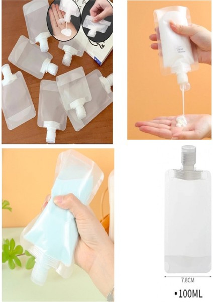 5 Adet Şeffaf Sıvı Kozmetik Çantaları Seyahat Losyon Şampuan Yüz Kremi El Sabunu Ambalajı fiyatları