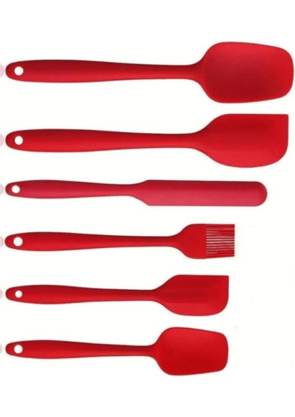 6 Lı Set Yanmaz Yapışmaz Mutfak Pasta Slikon Yumurta Fırçası Kaşık Bıçak Spatula Seti fiyatları