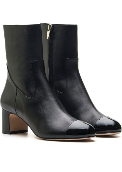 Resty Siyah Hakiki Deri Kadın Topuklu Bot modelleri