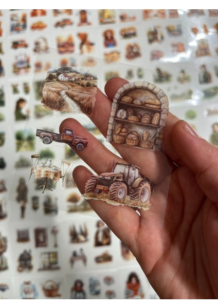 Mevsimler Serisi Sonbahar Temalı 4 Bölüm 100 Yaprak 450 Adet Kutu Sticker Seti/etiket/çıkartma indirimleri