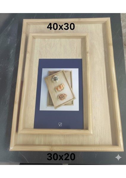 Ikili Lüks Bambu Tepsi (30X40) - (20X30)