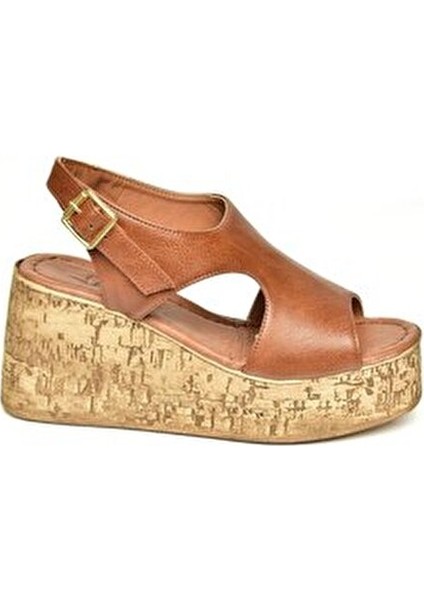 Taba Dolgu Topuklu Kadın Ayakkabı Suni Deri ve Hazır Taban ile Şık Tasarım