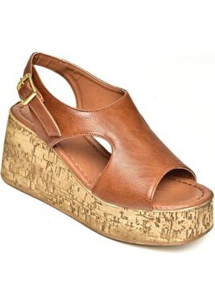 Taba Dolgu Topuklu Kadın Ayakkabı Suni Deri ve Hazır Taban ile Şık Tasarım