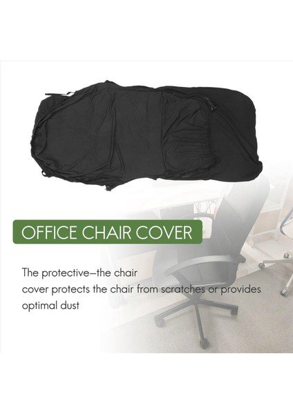 Ofis Sandalyesi Elastik Siyam Ofis Sandalye Kapağı Döner Sandalye Bilgisayar Koltuk Koruyucu Kapak (Siyah) (Yurt Dışından)