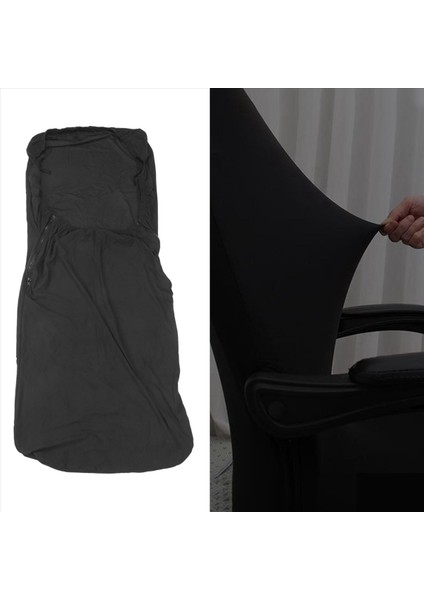Ofis Sandalyesi Elastik Siyam Ofis Sandalye Kapağı Döner Sandalye Bilgisayar Koltuk Koruyucu Kapak (Siyah) (Yurt Dışından) fiyatları