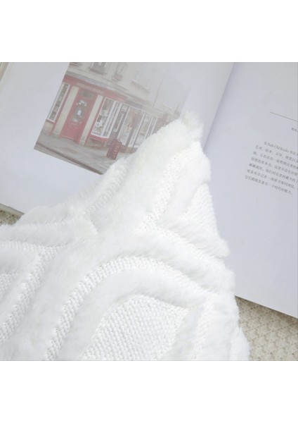 Yumuşak Peluş Kısa Velvet Dekoratif Yastık Kapakları Yastık Kapakları Boho Nötr Yastık Kabuğu Kanepe Yatak Odası Bej (Yurt Dışından) fırsatları