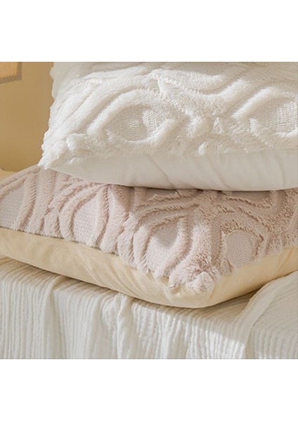 Yumuşak Peluş Kısa Velvet Dekoratif Yastık Kapakları Yastık Kapakları Boho Nötr Yastık Kabuğu Kanepe Yatak Odası Bej (Yurt Dışından) indirimleri