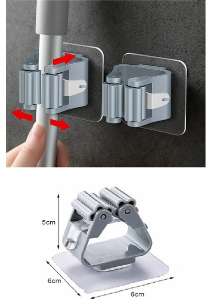 4 Lü Kelebek Yapışkanlı Mop Fırça Çekpas Sap Tutucu Organizer Banyo Düzenleyici fırsatları