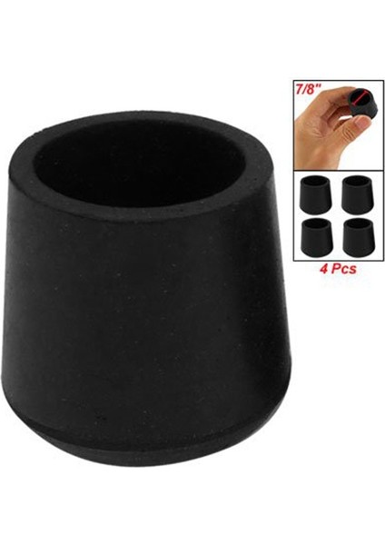 Siyah Masa Sandalye Ayağı Kapaklar Zemin Koruyucu 4 Pc (Yurt Dışından)