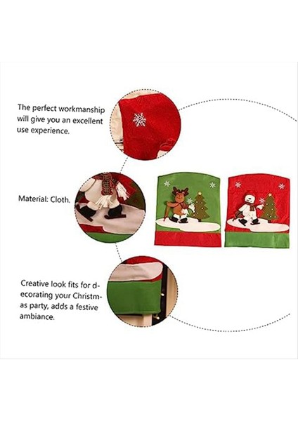 2pcs Noel Sandalye Kapağı Slipcovers Dekorasyon Streç Sandalye Arka Arkaya Tatil Sandalye Arka Kapakları Noel (Yurt Dışından) indirimleri