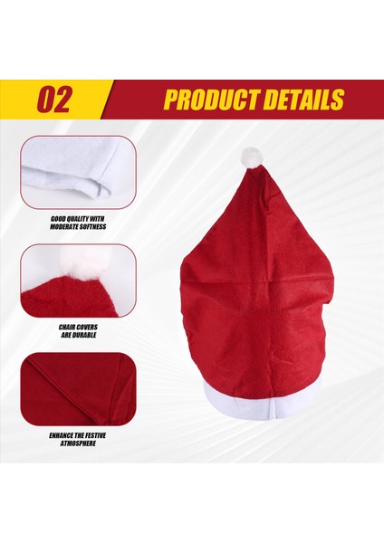 6 Adet Noel Sandalye Kapakları Santa Şapka Sandalye Kapakları Yemek Odası Tatil Noel Dekorasyonları Kırmızı (Yurt Dışından) indirimleri