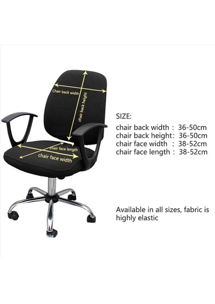 3x Mısır Kontrolü Bölünmüş Sandalye Ofis Ev Bilgisayar Sandalye Kapağı Kol Dayama Elastik Koltuk Örtüsü (Yurt Dışından) fırsatları